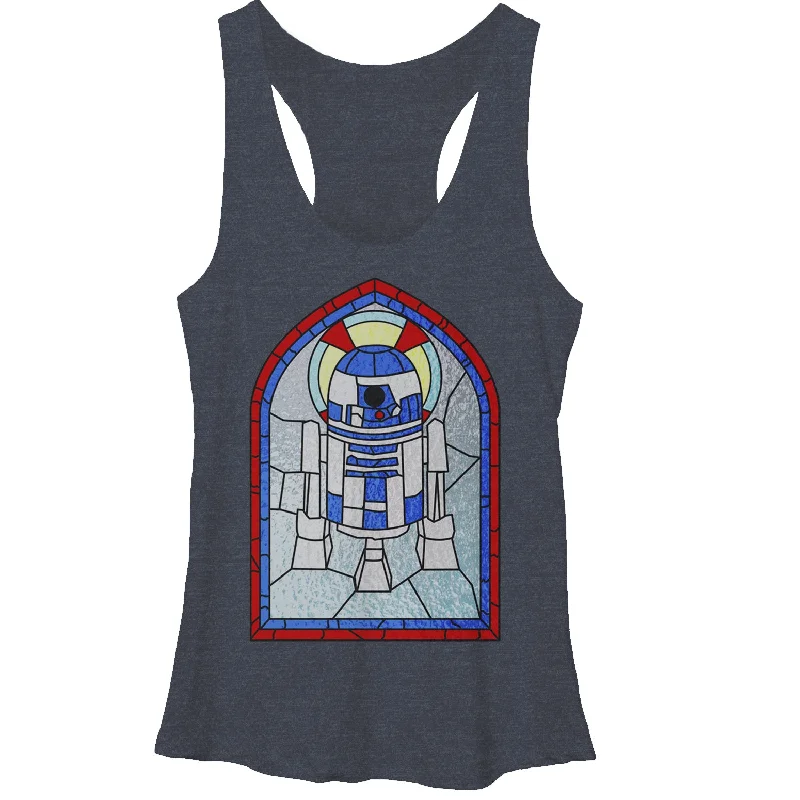 Women's Star Wars R2-D2 Stained Glass Racerback Tank Top loose fit tank