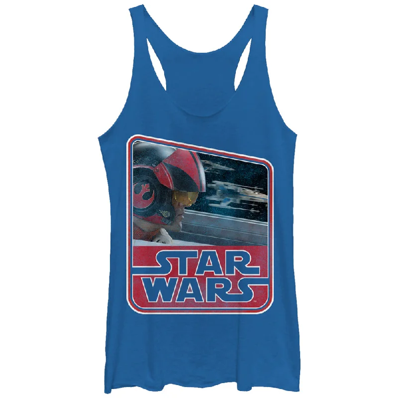 Women's Star Wars The Force Awakens Retro Poe Dameron Racerback Tank Top stylish tank top Women's Star Wars The Force Awakens Retro Poe Dameron Racerback Tank Top stylish tank top