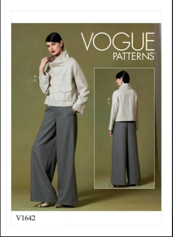Vogue Pattern V1642 Misses' Top and Pants Elegant Palazzo Trousers