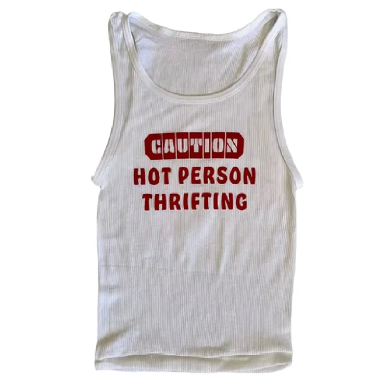 Thrifty- the Hot Person Thrifting Tank Top fashionable tank top