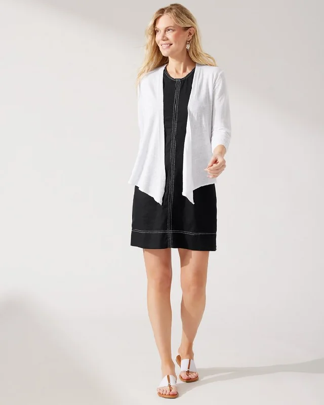 Tommy Bahama Addison Linen-Blend Cardigan White Terry Blend Velvet Blend Canvas Blend