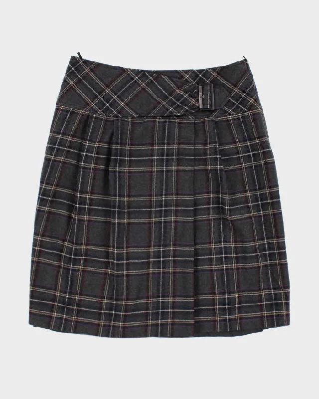 Y2k 00s Booner Wool Plaid Skirt - W33 spandex blend skirt