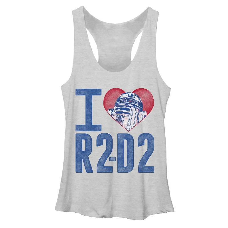 Women's Star Wars I Love R2-D2 Racerback Tank Top print tank top