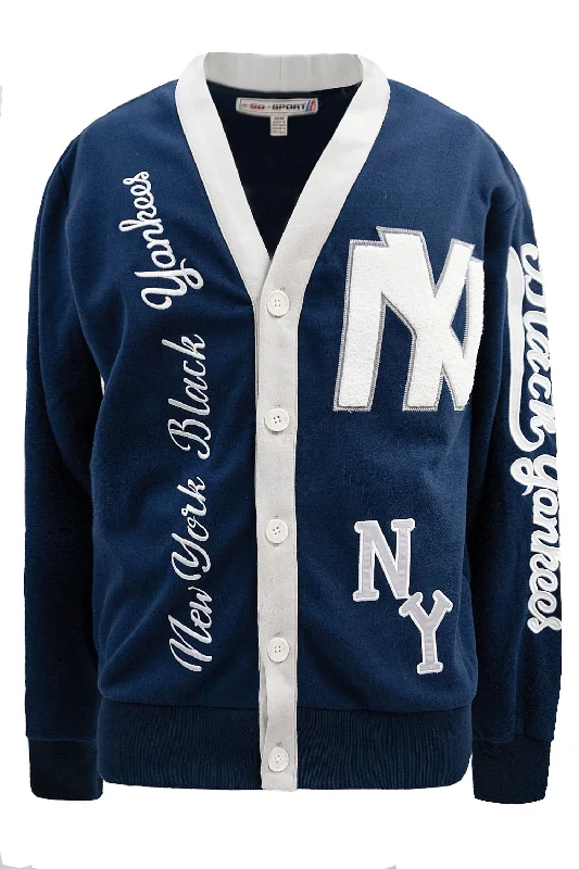 Men's Baseball Team Chenille Patch Embroidery Cardigan Modern Contemporary chic