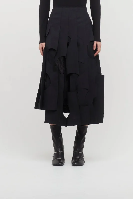 Comme Des Garçons Asymmetric Flat Pleat Skirt vintage skirt charm