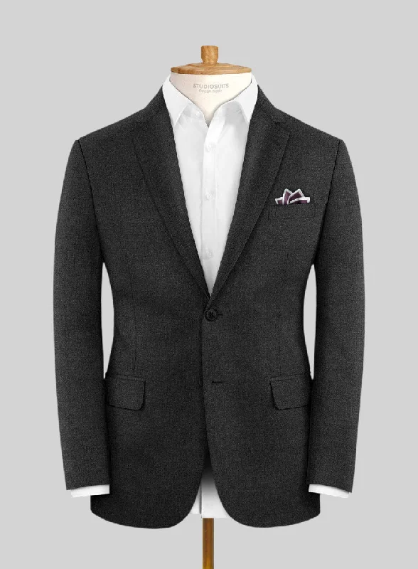 Scabal Gilbe Twill Charcoal Wool Jacket Quilted Jacket Puffer Jacket Insulated Jacket