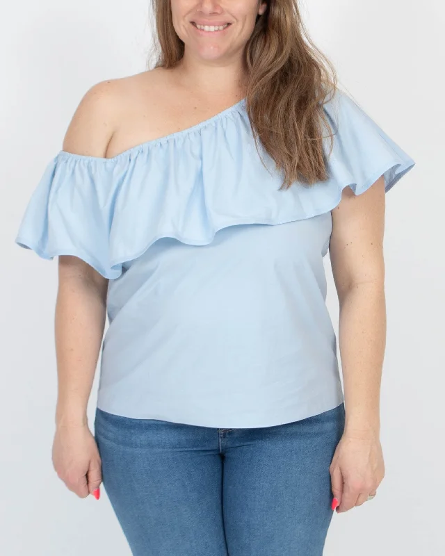 One Shoulder Ruffle Tank comfortable tank top