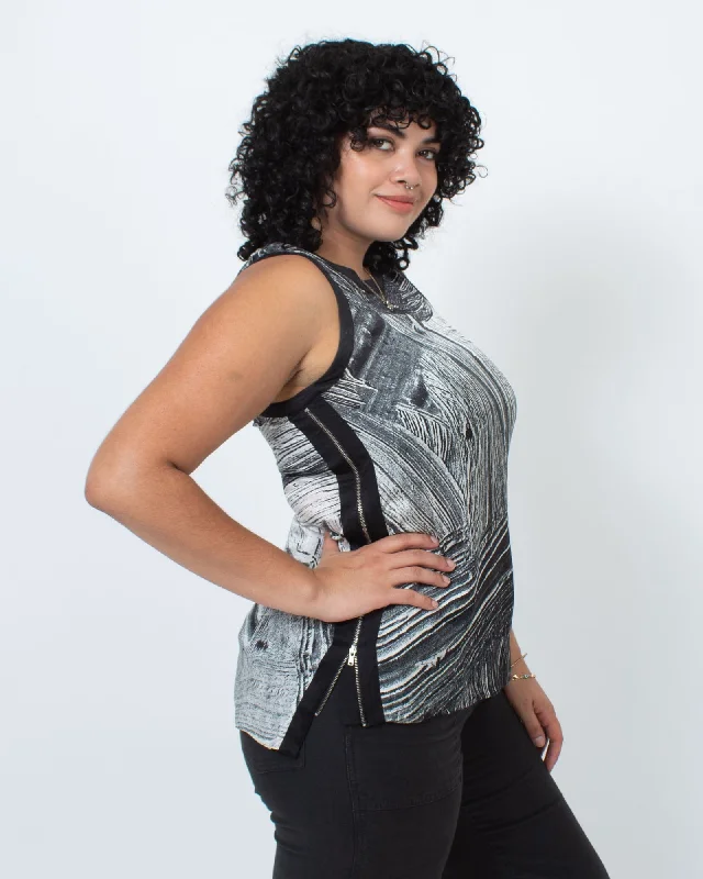 Printed Silk Tank halter tank top