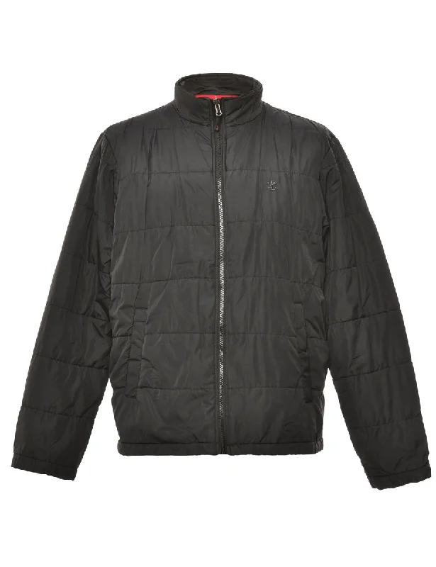 Black Izod Puffer Jacket - L Striped Jacket Polka Dot Jacket Floral Jacket