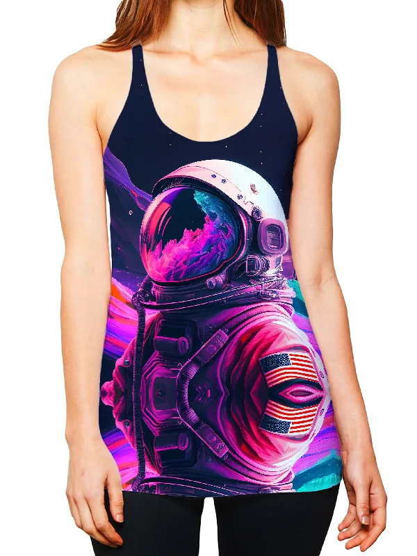 Synthwave Astronaut Women's Tank sheer tank top