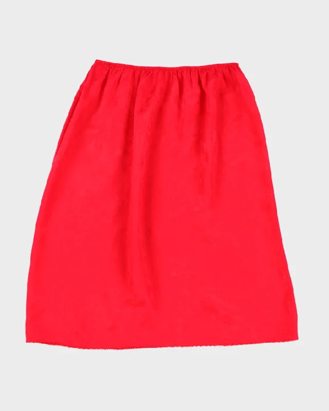 Red Floral Petticoat Slip Skirt - M vintage skirt charm