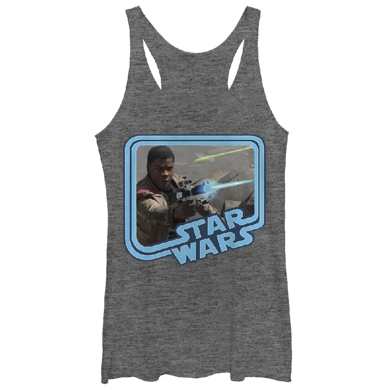 Women's Star Wars The Force Awakens Retro Finn Racerback Tank Top activewear tank top Women's Star Wars The Force Awakens Retro Finn Racerback Tank Top activewear tank top