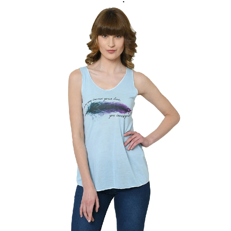Mack Jonney Blue Tank Top For Women's boho tank top