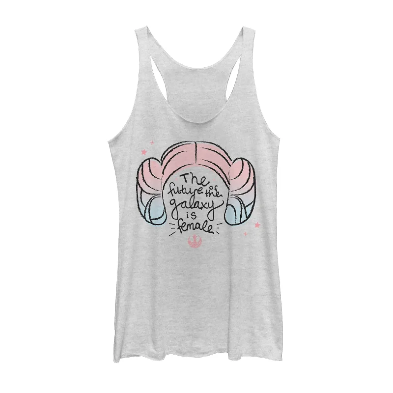 Women's Star Wars Princess Leia Future Galaxy is Female Racerback Tank Top activewear tank top