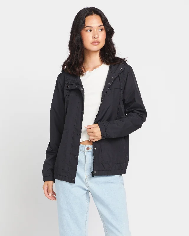 Enemy Stone Jacket - Black Welt Pockets Slit Pockets Flap Pockets