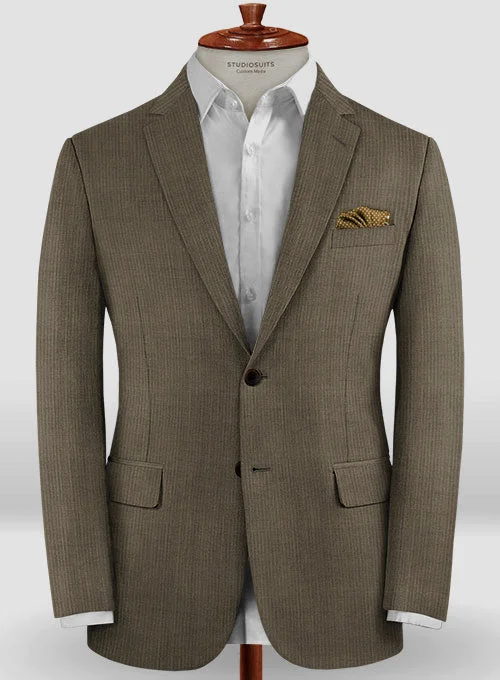 Scabal Milna Brown Wool Jacket Cotton Fabric Linen Fabric Terry Fabric