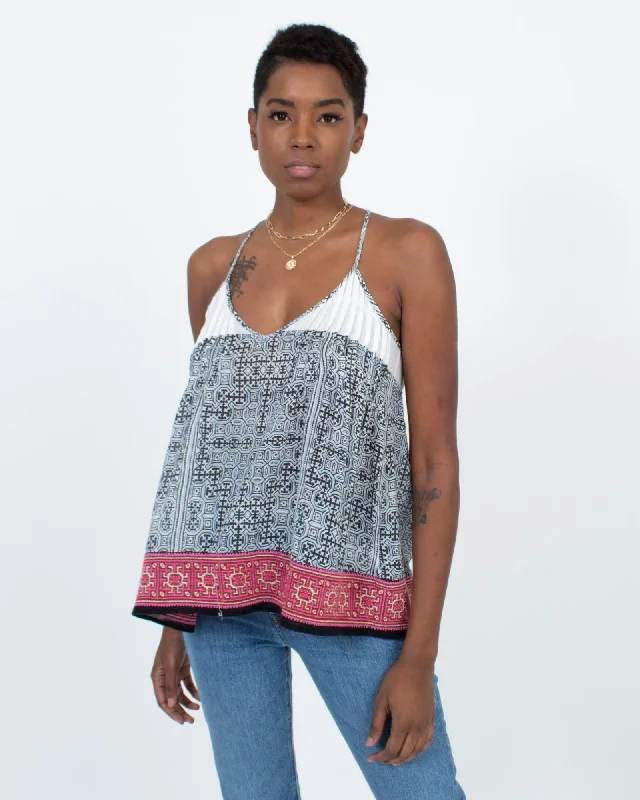 Printed Razorback Tank striped tank top
