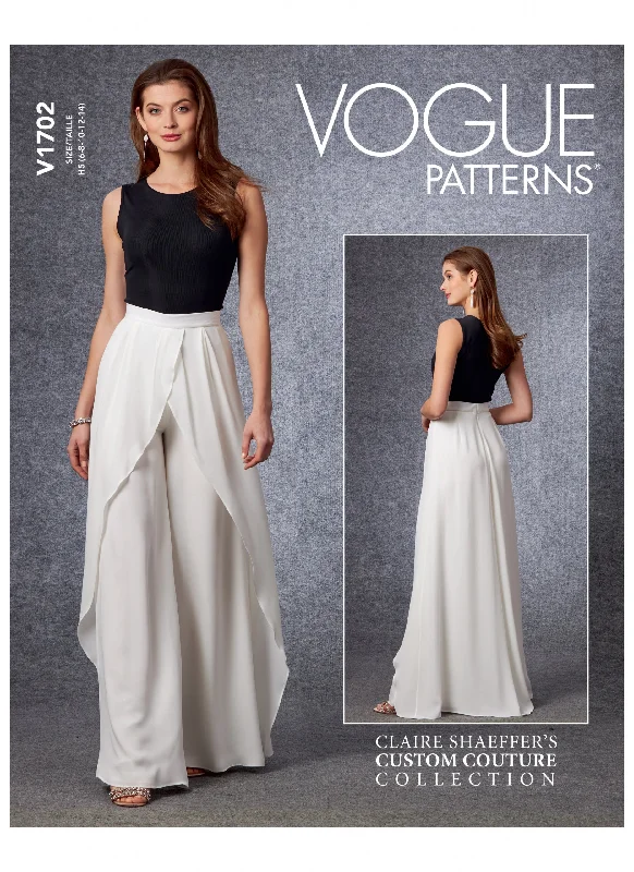 Vogue Pattern V1702 Misses' Pants Trendy Wide-Leg Pants