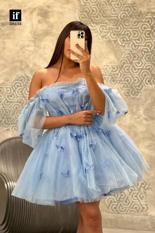 F1753 - Sweet A-Line Strapless Appliques Short Cocktail Homecoming Party Dress Tunics Practical durable
