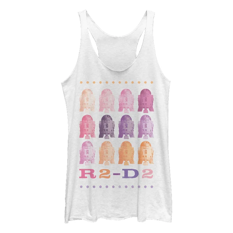Women's Star Wars R2-D2 Colors Racerback Tank Top lime green tank
