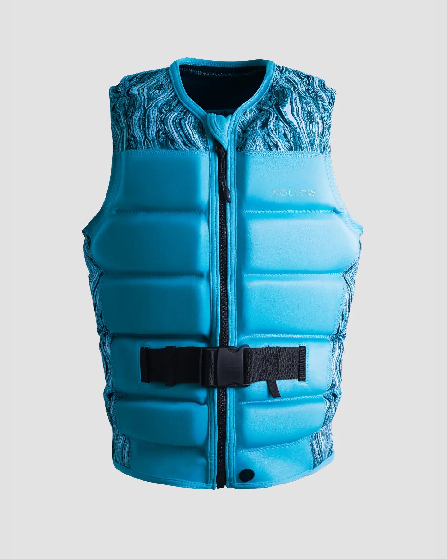 Follow Harmony Life Jacket - Aqua Denim Jacket Leather Jacket Suede Jacket