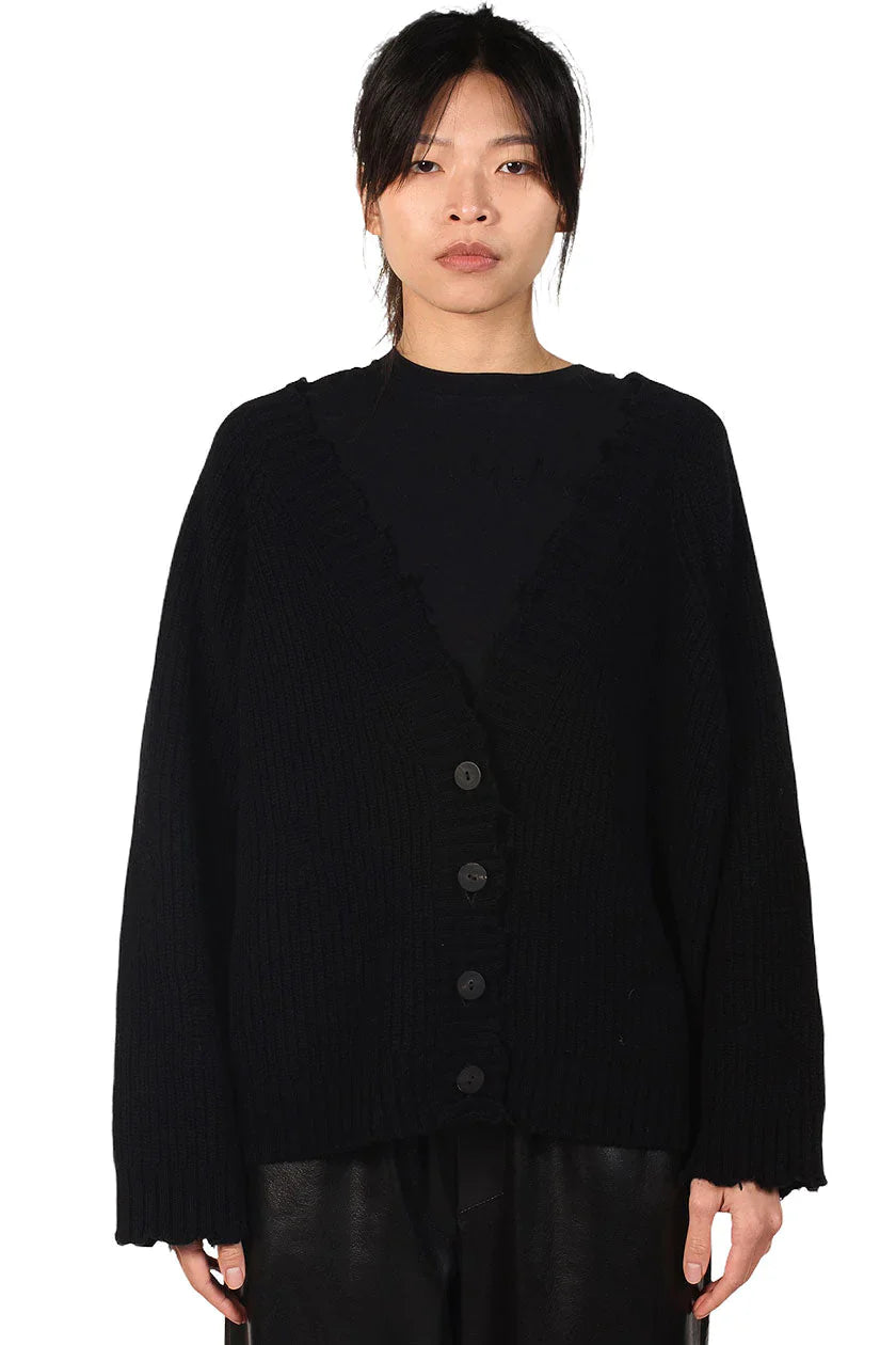 Black Eco Cashmere Cardigan Machine Wash Dry Clean Hand Wash