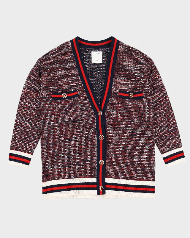 Sandro Paris Slouchy Knit Cardigan - L Mesh Fabric Canvas Fabric Denim Fabric