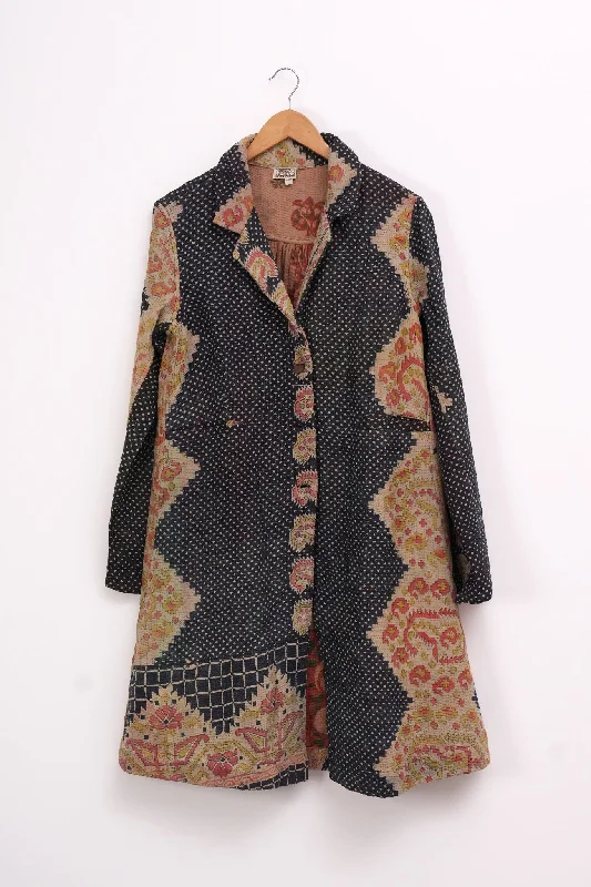Multi Color Vintage Cotton Kantha Jacket Embroidered Jacket Appliqued Jacket Beaded Jacket