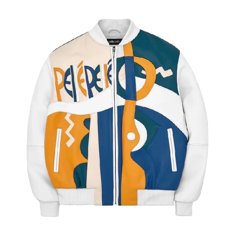 Pelle Pelle Picasso Leather Varsity Jacket - White Rayon Jacket Velvet Jacket Corduroy Jacket Pelle Pelle Picasso Leather Varsity Jacket - White Rayon Jacket Velvet Jacket Corduroy Jacket