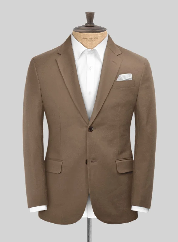 Scabal Brown Cotton Stretch Jacket Wool Jacket Cashmere Jacket Tweed Jacket