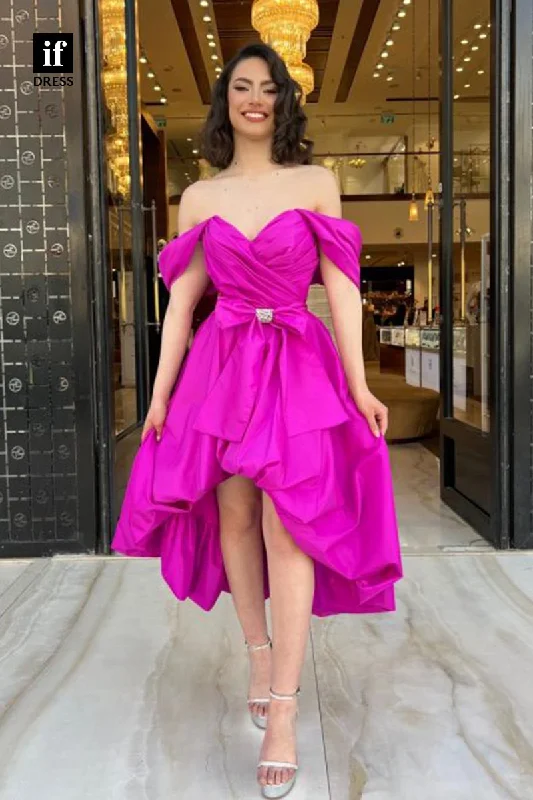 F1879 - Charming Strapless Ruched A-Line Knee-Length Prom Cocktail Homecoming Party Dress Bodycon Fitted Nightout