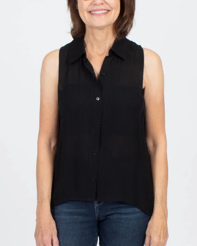 Silk Button Down Tank open back tank