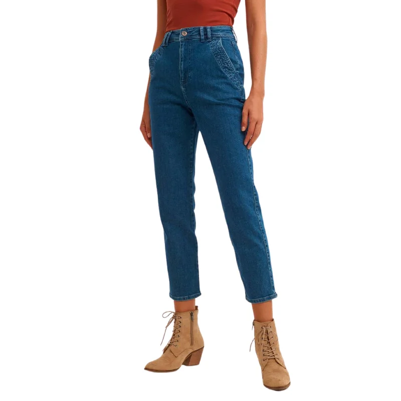 OXXO - Straight leg denim pants Cozy Full-Length Pants