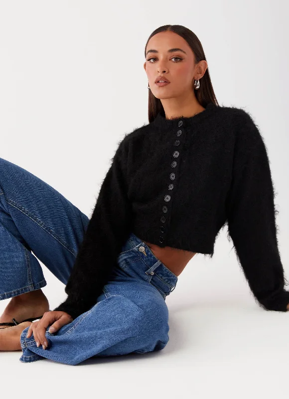 Reign Fitted Cardigan - Black Long Cardigan Short Cardigan Medium Cardigan