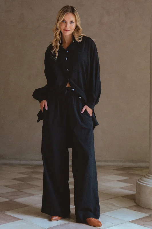 Calin Wide Leg Linen Pants Cozy Maternity Pants