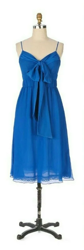 Anthropologie Bright Blue Silk "After-Party Dress" by Moulinette Soeurs, Size 4, Originally $178 Sequined Elegant Party
