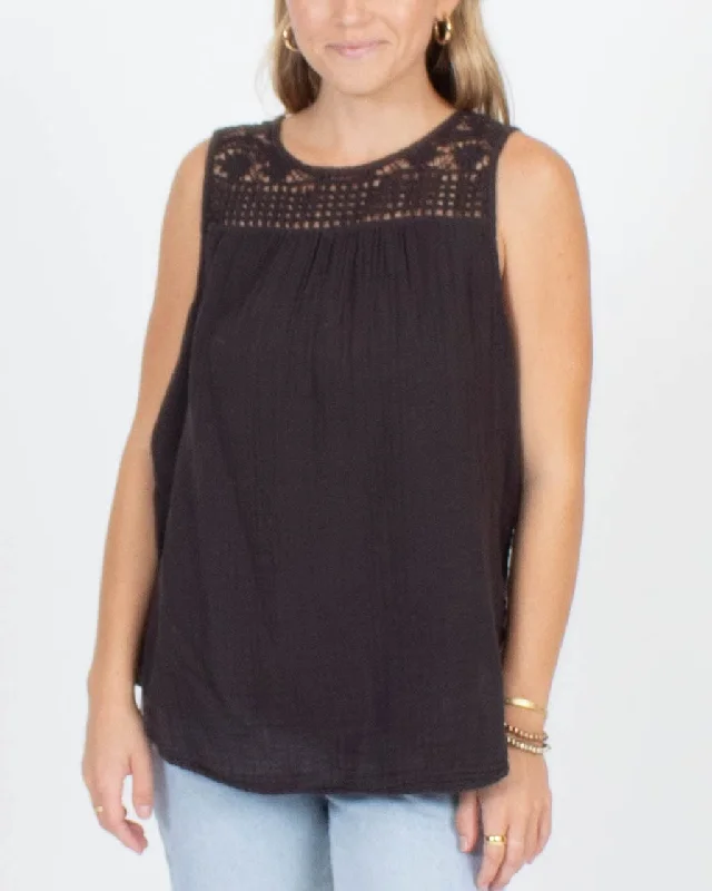 Tank with Crochet Detail lavender tank top