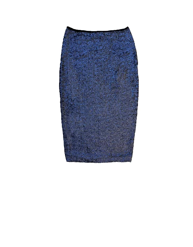 Kaya Midi Sequin Skirt - Midnight lace skirt romantic