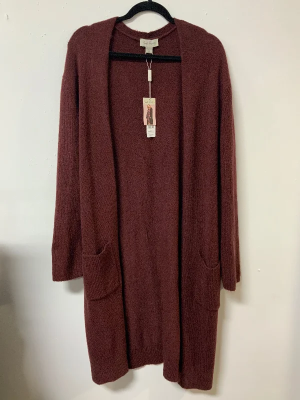 Charlie Paige (M) maroon long cardigan NWT Solid Color Striped Floral Print