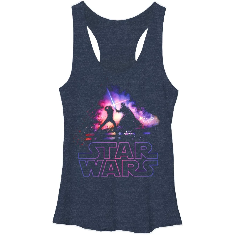 Women's Star Wars Luke and Vader Duel Racerback Tank Top basic tank top