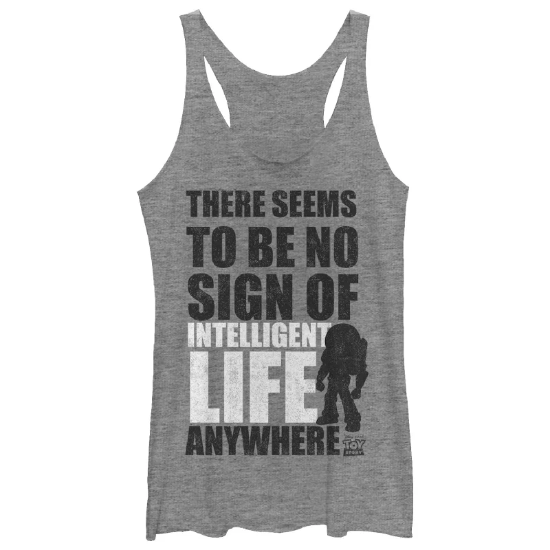 Women's Toy Story No Intelligent Life Silhouette Racerback Tank Top sleep tank top