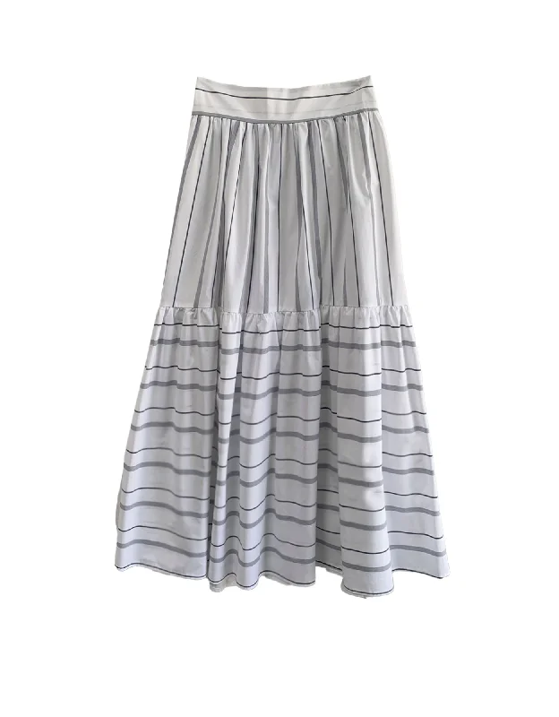 Nelina Tiered Skirt- Mariner Stripe boho skirt vibe