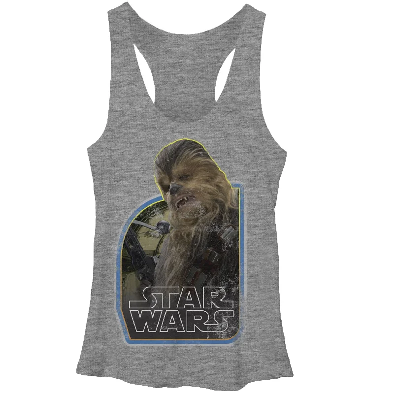 Women's Star Wars The Force Awakens Vintage Chewbacca Racerback Tank Top flirty tank top Women's Star Wars The Force Awakens Vintage Chewbacca Racerback Tank Top flirty tank top