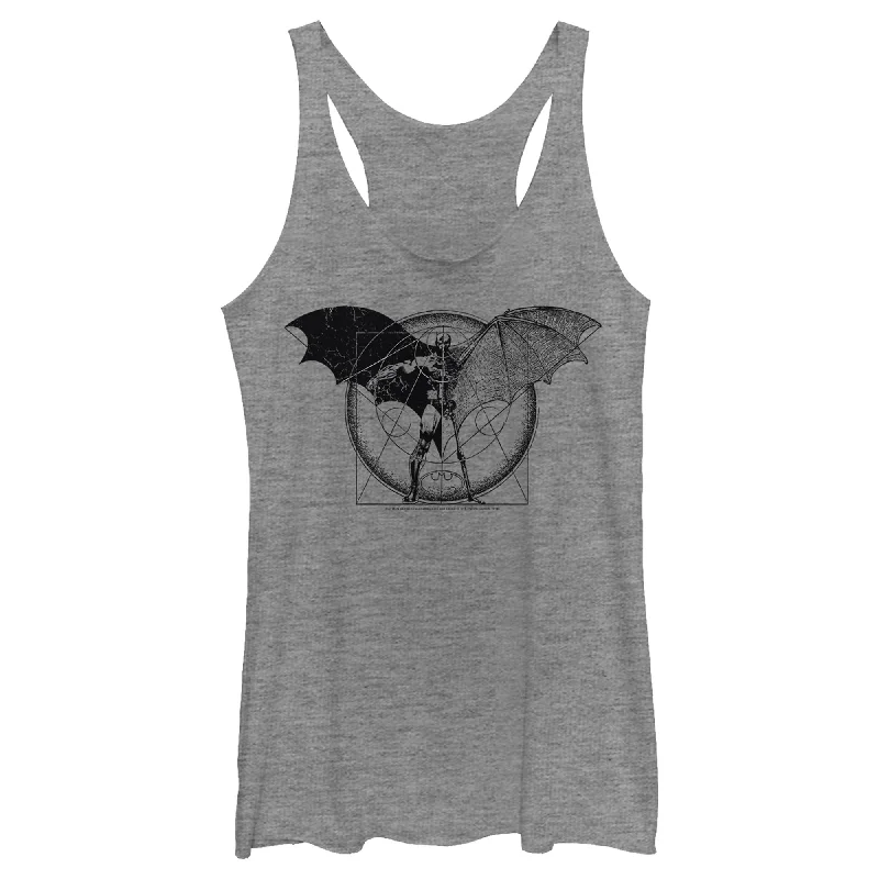 Women's Batman Caped Crusader Schematics Racerback Tank Top cherry red tank