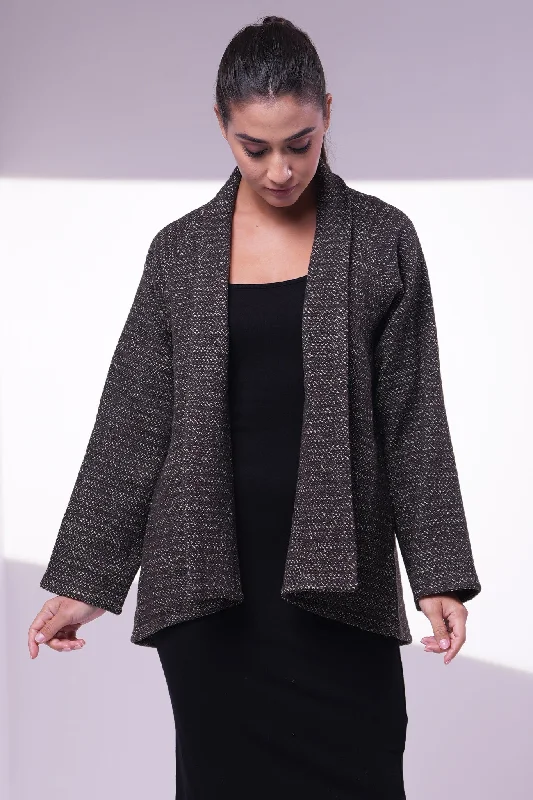 Brown Wool Jacket Front Pockets Side Pockets Patch Pockets