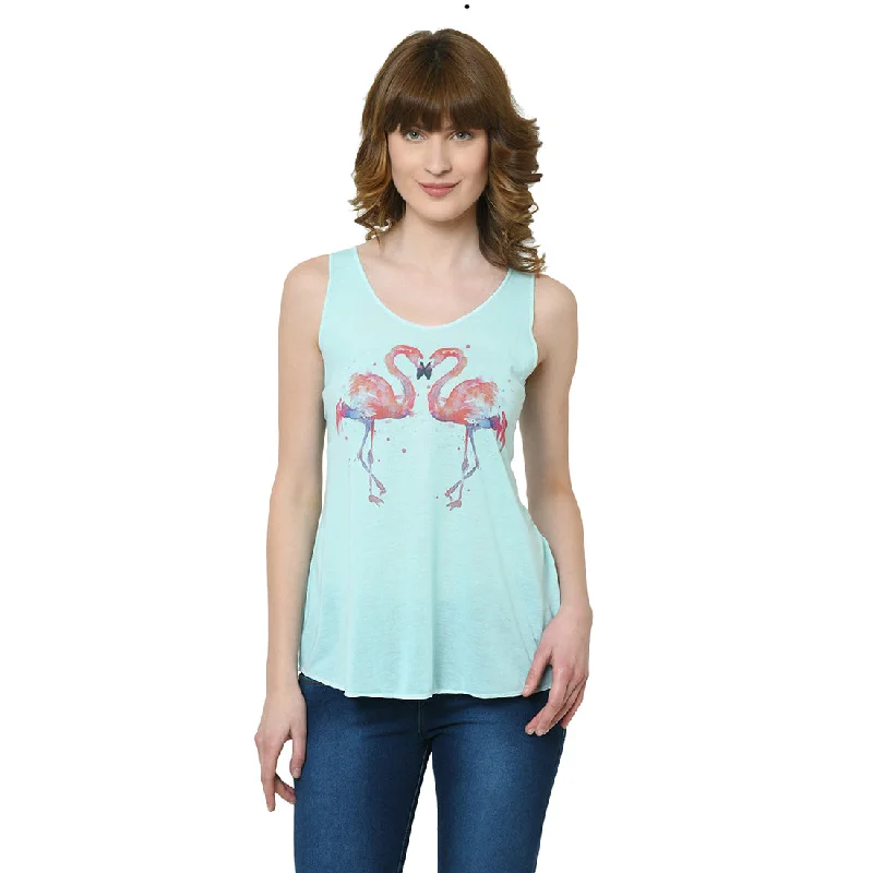 Mack Jonney Green Tank Top For Women's one shoulder tank