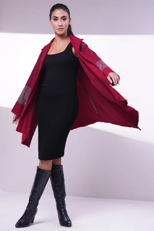 Red Wool/Silk Shibori Jacket Herringbone Jacket Checkered Jacket Solid Jacket