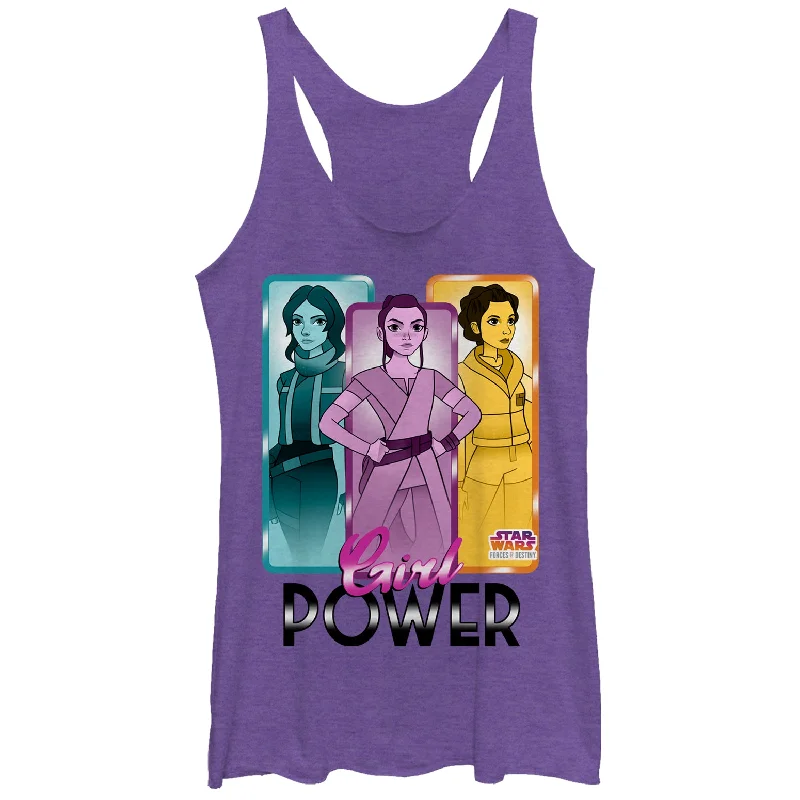 Women's Star Wars: Forces of Destiny Girl Power Racerback Tank Top charcoal tank top Women's Star Wars: Forces of Destiny Girl Power Racerback Tank Top charcoal tank top