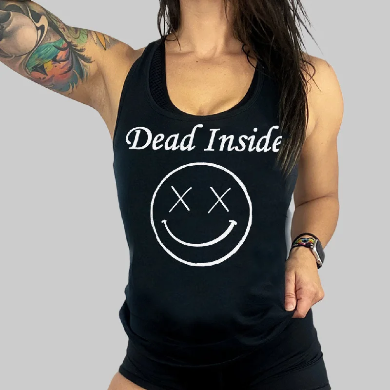 Ladies "Dead Inside" Racerback Tank beige tank top