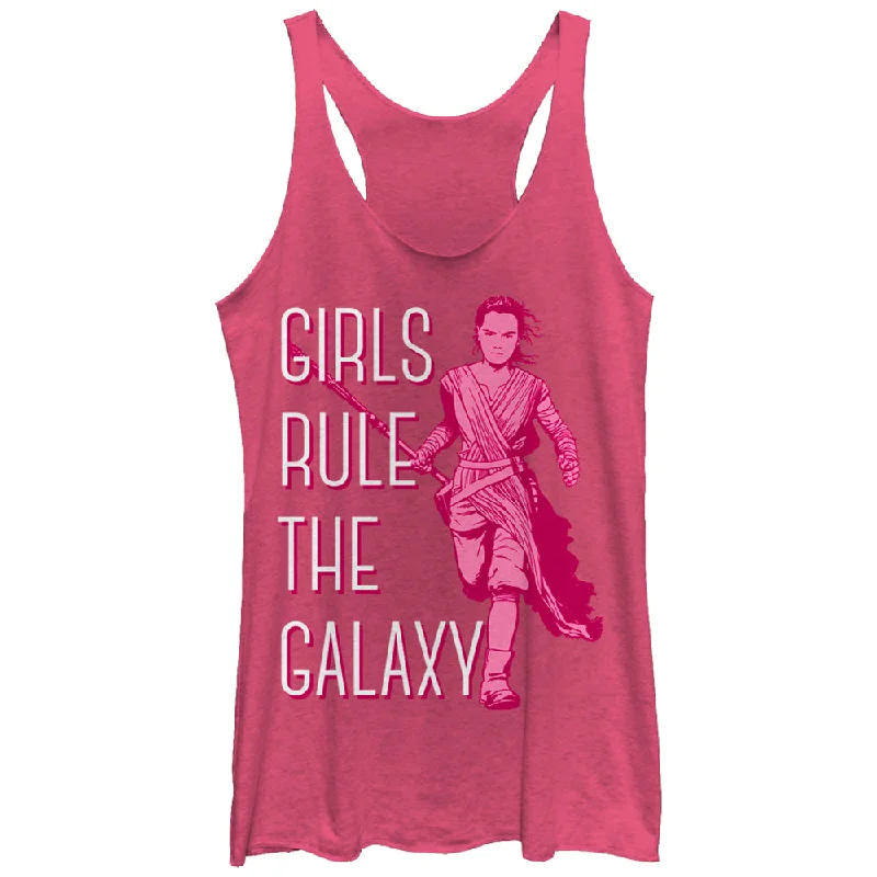 Women's Star Wars The Force Awakens Rey Girls Rule the Galaxy Racerback Tank Top fashionable tank top Women's Star Wars The Force Awakens Rey Girls Rule the Galaxy Racerback Tank Top fashionable tank top